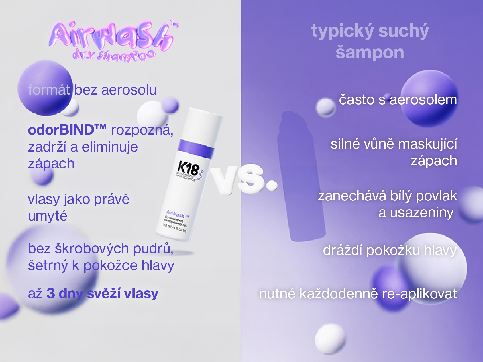 K18 AirWash porovnání s ostatními šampony mobil